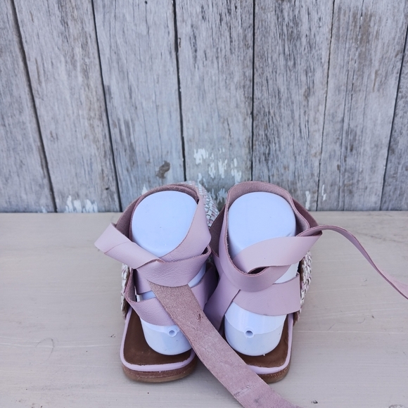 Jeffrey Campbell Sz 8.5 Khaleesi Woven Ankle Tie Mule In Lilac Mlti Women - Picture 5 of 9